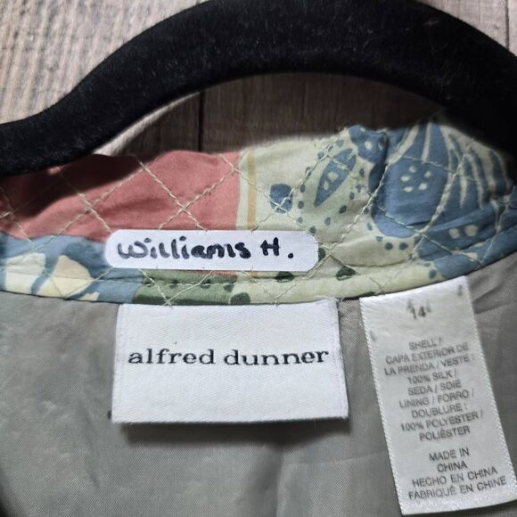 Alfred Dunner Vintage Silk Abstract Floral Patchwork Quilted Jacket - Picture 4 of 5